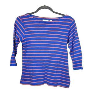 L.L Bean 3/4 Sleeve Striped Top